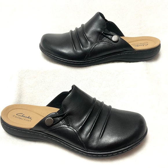 Black Clarks Collection Women's Comfort Laurieann Bay Clog Mules size 10W - Picture 1 of 13